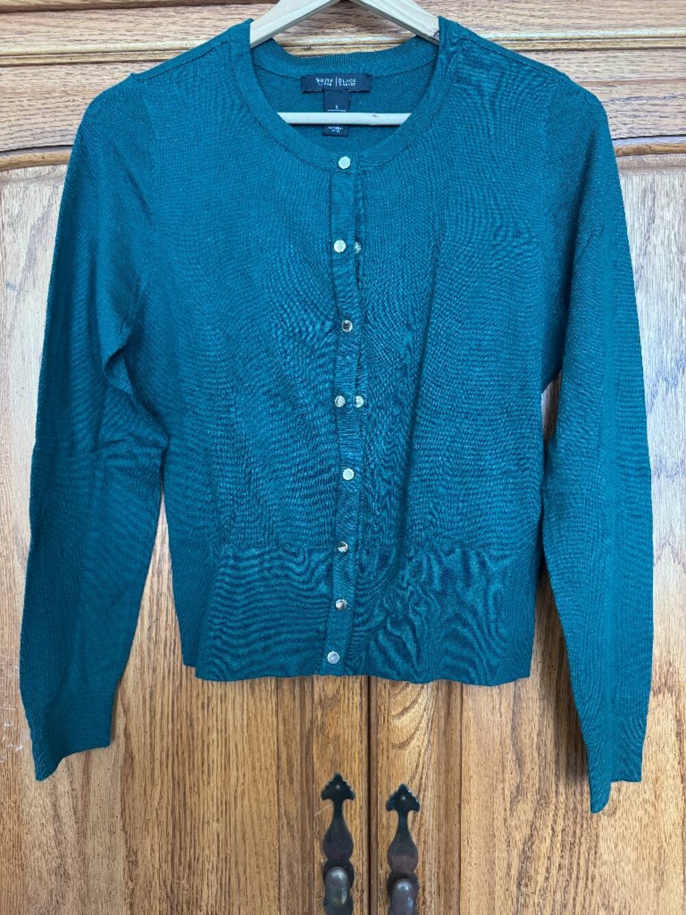 White House Black Market Teal Button-Front Cardigan